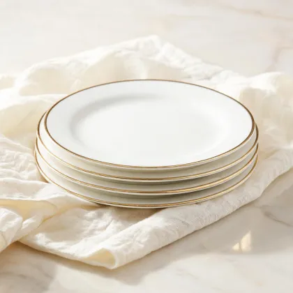 Bone china plate stack